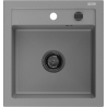 Mexen Vito granitinė vienos kameros kriauklė 520 x 490 mm, pilka, juodas sifonas - 6503521000-71-B