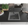 Mexen Vito granitinė vienos sekcijos plautuvė, 520 x 490 mm, pilka, juodas sifonas - 6503521000-71-B