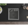 Mexen Vito granitinė vienos kameros kriauklė 520 x 490 mm, pilka, juodas sifonas - 6503521000-71-B