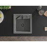 Mexen Vito granitinė vienos sekcijos plautuvė, 520 x 490 mm, pilka, juodas sifonas - 6503521000-71-B