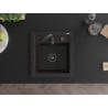 Mexen Vito vienguba granitinė plautuvė 520 x 490 mm, Juoda/Auksinė metallic, sifonas Juoda - 6503521000-75-B