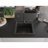 Mexen Vito vienguba granitinė plautuvė 520 x 490 mm, Juoda/Auksinė metallic, sifonas Juoda - 6503521000-75-B