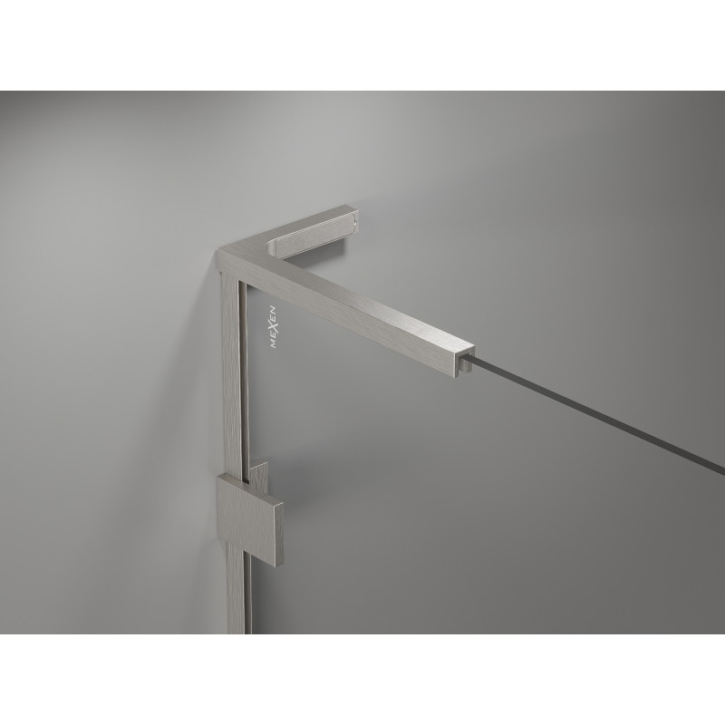 Mexen Lunar L Duo dešinysis dušo kabinas 120 x 90 cm, skaidrus, šlifuotas nikelis - 834L-120P-090L-97-00