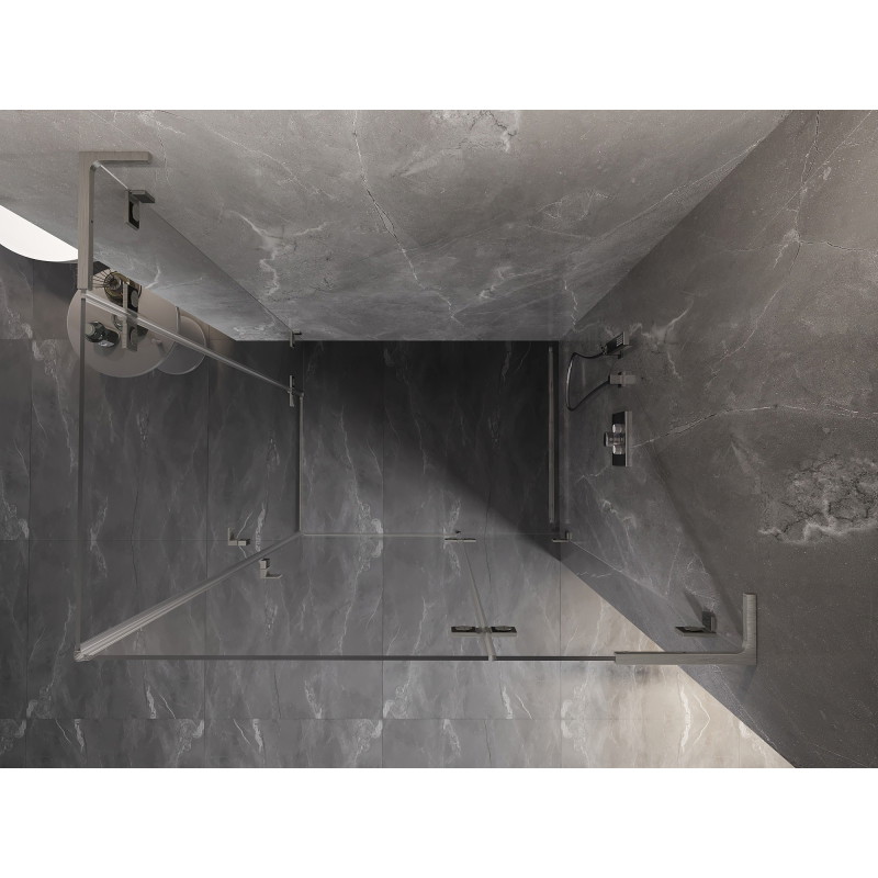 Mexen Lunar L Duo dešinysis dušo kabinas 120 x 90 cm, skaidrus, šlifuotas nikelis - 834L-120P-090L-97-00
