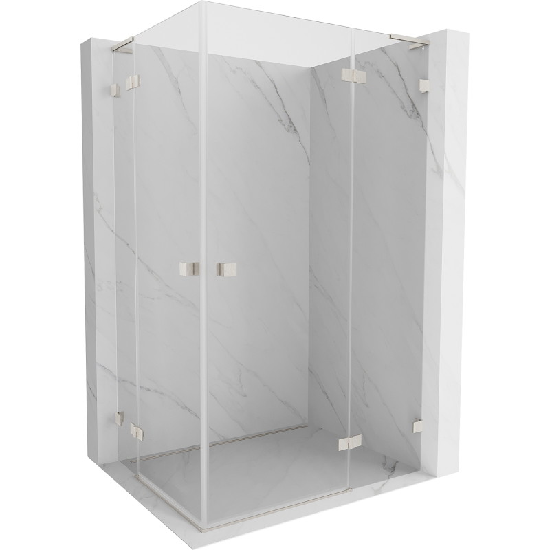 Mexen Lunar L Duo dešinysis dušo kabinas 120 x 90 cm, skaidrus, šlifuotas nikelis - 834L-120P-090L-97-00