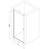 Mexen Pretoria pakreipiamos dušo durys 60 cm, Skaidrus, Chromo - 852-060-000-01-00