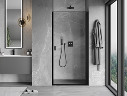 Mexen Mist-B dušo durys atveriamos dešinės 90 cm, juodas rėmas, juodos - 8A2-090-000-70-70-P