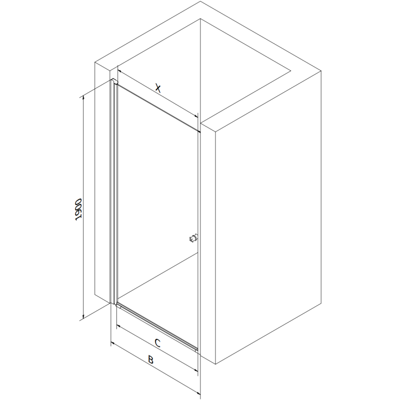 Mexen Pretoria dušo durys, kurios atsiveria 70 cm, skaidrios, auksinės - 852-070-000-50-00
