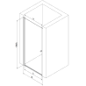 Mexen Pretoria dušo durys, kurios atsiveria 70 cm, skaidrios, auksinės - 852-070-000-50-00