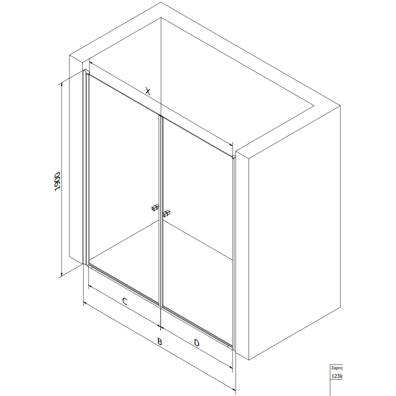 Mexen Pretoria Duo atveriamos dušo durys 180 cm, skaidrios, chromas - 852-180-000-02-00