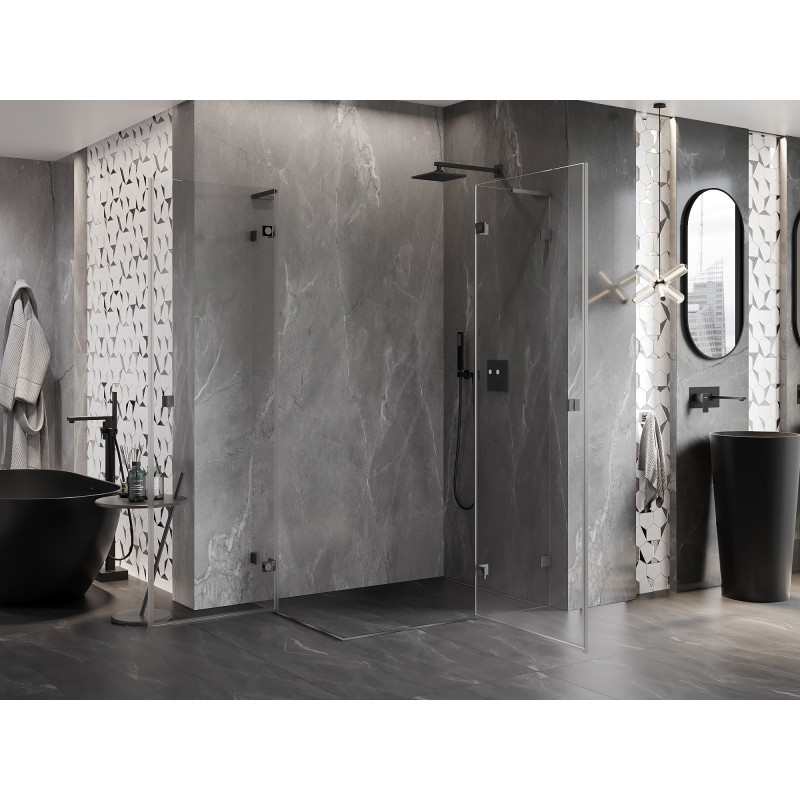 Mexen Lunar L Duo dešinioji varstoma dušo kabina 105 x 70 cm, permatoma, šlifuota ginklų pilka - 834L-105P-070L-66-00