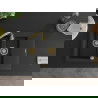 Mexen Gaspar granito plautuvė 1,5 kamerų su drenažu 737 x 475 mm, juoda/sidabro metalo, auksinė sifonu - 6507731505-73-G