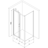 Mexen Apia stebima dušo kabina 140 x 80 cm, permatoma, juoda - 840-140-080-70-00