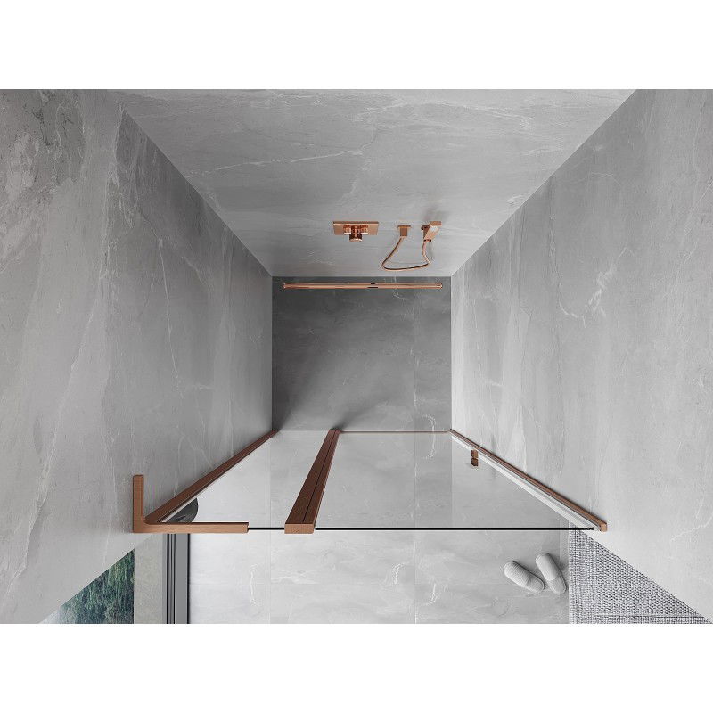 Mexen Mist L dušo durys 120 cm, permatomos, šlifuota varis - 8A4L-120-000-65-00