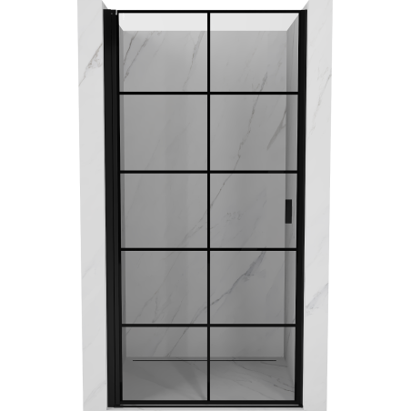 Mexen Mist-B atveriamos dešinės dušo durys 90 cm, juodas tinklelis, juodos - 8A2-090-000-70-77-L