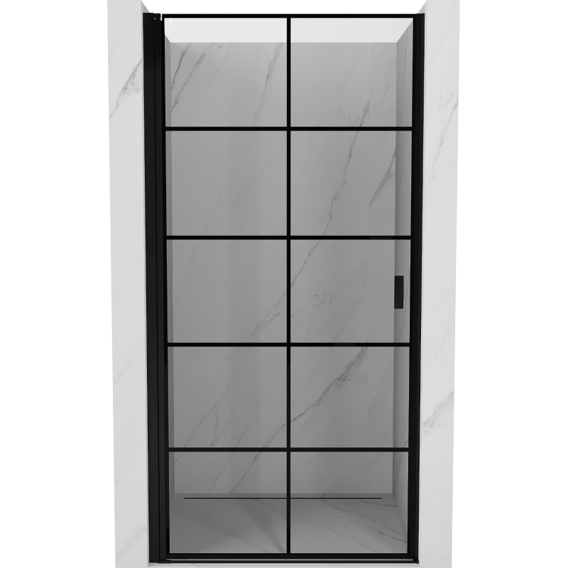 Mexen Mist-B kairės pusės atveriamos dušo durys 100 cm, juodas tinklas, juoda - 8A2-100-000-70-77-L