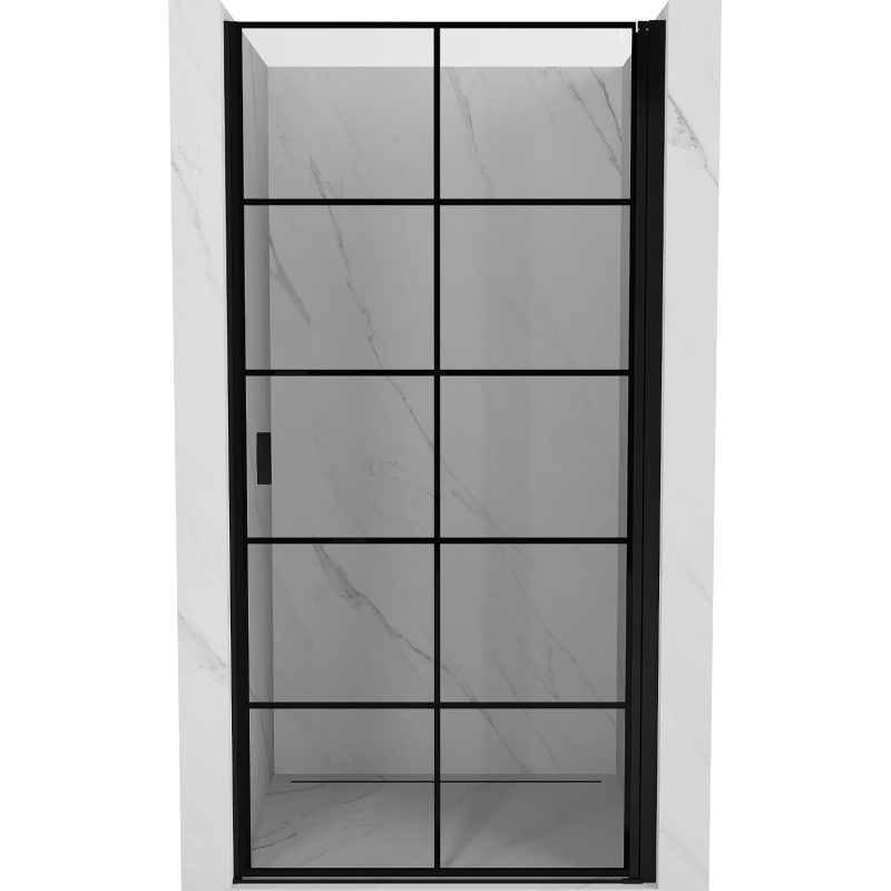 Mexen Mist-B dešinės pusės dušo durys 80 cm, juodas tinklelis, juoda - 8A2-080-000-70-77-P