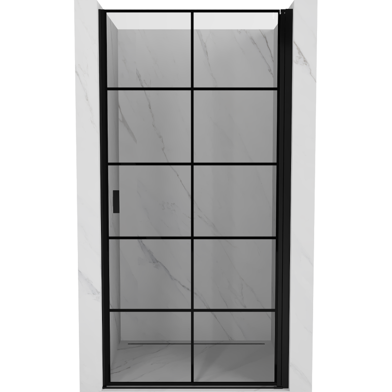 Mexen Mist-B dešinės pusės dušo durys 90 cm, juodas tinklelis, juoda - 8A2-090-000-70-77-P