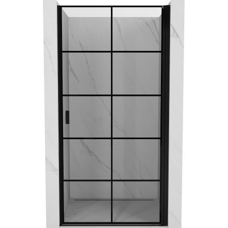 Mexen Mist-B dešinės pusės dušo durys 90 cm, juodas tinklelis, juoda - 8A2-090-000-70-77-P