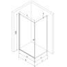 Mexen Pretoria pakreipiama dušo kabina 70 x 80 cm, Skaidrus, Juoda + dušo padėklas Flat - 852-070-080-70-00-4010B