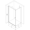 Mexen Pretoria pakreipiama dušo kabina 70 x 70 cm, Skaidrus, Juoda + dušo padėklas Flat, Juoda - 852-070-070-70-00-4070B
