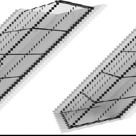 Mexen Mist-B dešinė atveriama dušo kabina 80 x 80 cm, juodas tinklelis, juoda - 8A2T-080-080-70-77-P