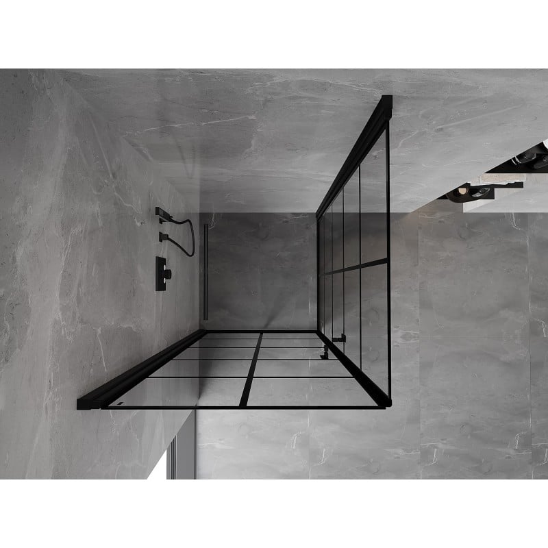 Mexen Mist-B Duo dušo kabina atveriama 90 x 90 cm, juodas tinklelis, juodas - 8A2-090L-090P-70-77