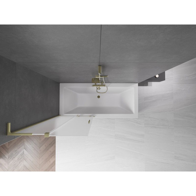 Mexen Velar L vonios pertvara 2-dalių slankiojanti 80 x 150 cm, matinė, auksinis šlifuotas - 896-080-003-31-55