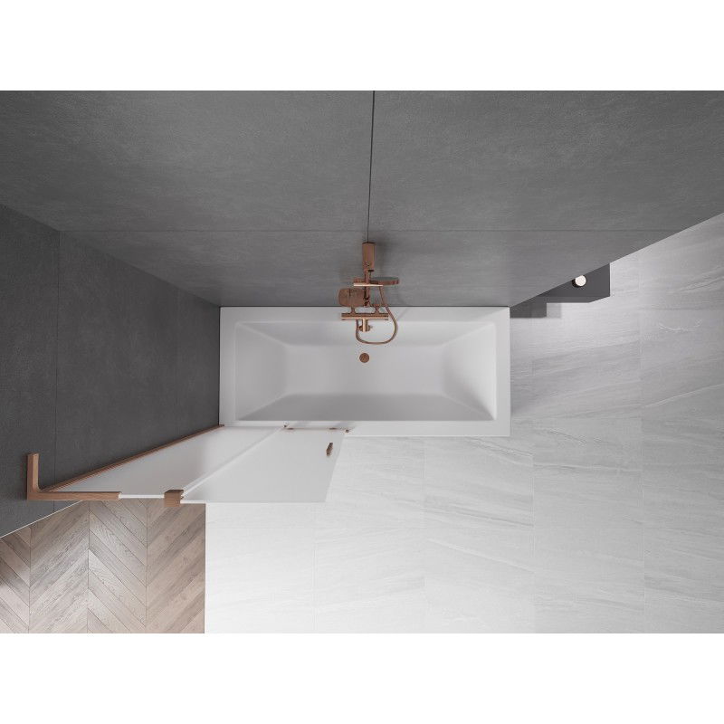 Mexen Velar L vonios pertvara 2 dalių stumdomos 80 x 150 cm, matinė, šepečiu valyta varis - 896-080-003-31-65