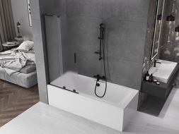 Mexen Velar L vonios pertvara, 2-duris, slankiojama, 80 x 150 cm, matinis, juodas - 896-080-003-31-70