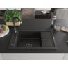 Mexen Elias vienguba granitinė plautuvė su džiovykle 795 x 480 mm, Juoda/Auksinė metallic, sifonas Juoda - 6511791005-75-B