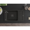 Mexen Elias vienguba granitinė plautuvė su džiovykle 795 x 480 mm, Juoda/Auksinė metallic, sifonas Juoda - 6511791005-75-B