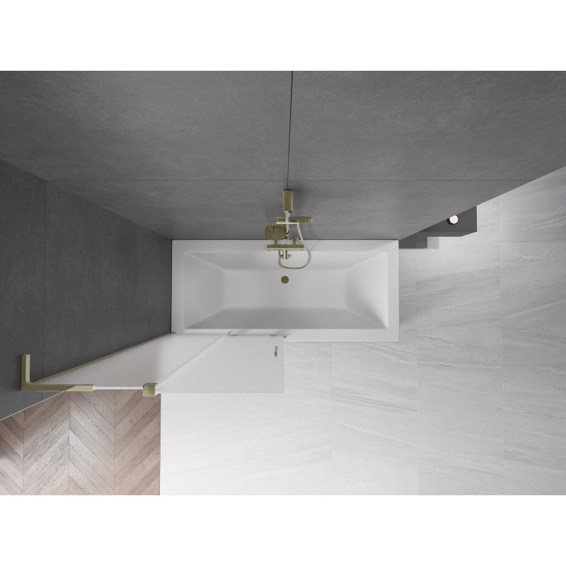 Mexen Velar L vonios uždanga 2-jų dalių stumdomas 90 x 150 cm, matinė, auksinė - 896-090-003-31-50