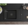 Mexen Elias granitinė vienos komoros kriauklė su nutekamu 795 x 480 mm, juoda, juodas sifonas - 6511791005-77-B