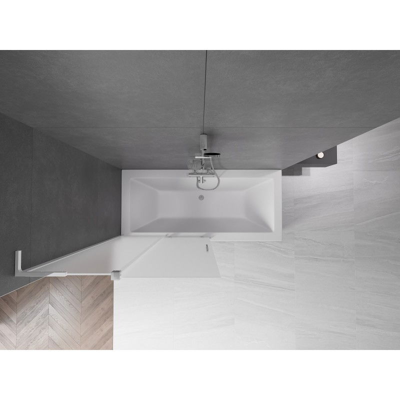 Mexen Velar L vonios pertvara su 2 slankiojamaisiais sparnais 100 x 150 cm, matinė, chromas - 896-100-003-31-01