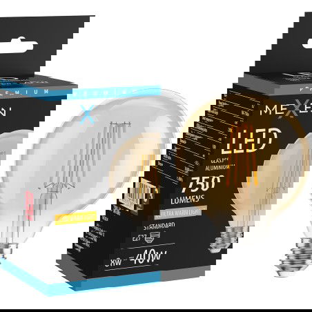 Mexen Vintis Filamentinė LED lemputė E27, G95, 8W, Šilta - 2200K, 750 lm, gintarinė - L157-E27-0822-50