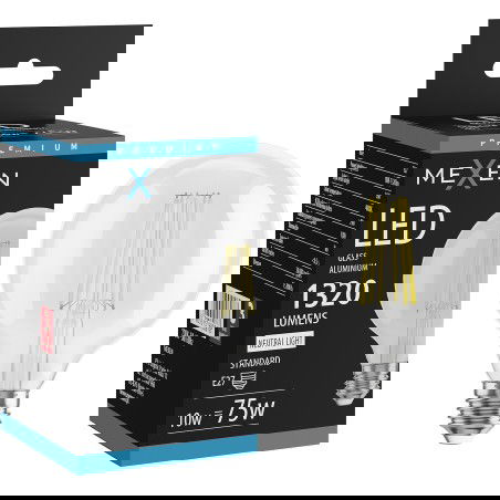 Mexen Vintis LED gijų kaitrinė lemputė E27, G95, 10W, Neutrali - 4000K, 1320 lm, skaidri - L157-E27-1040-00