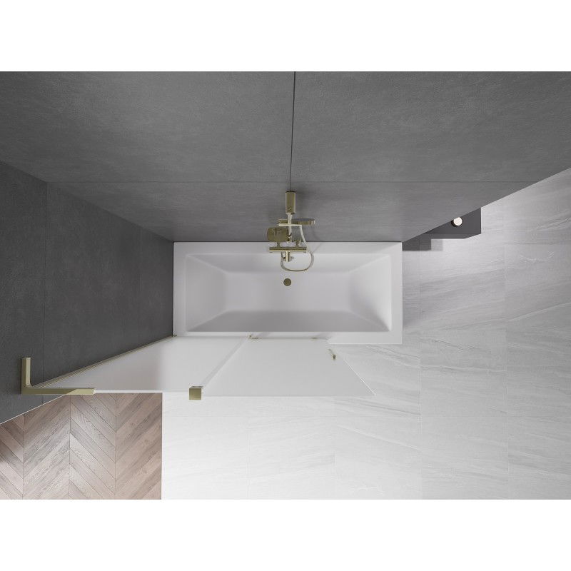 Mexen Velar L vonios ekrano 2-durų stumdomas 120 x 150 cm, matinis, auksinis - 896-120-003-31-50