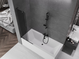 Mexen Velar L dviejų dalių nustumiamas vonios ekranas 75 x 150 cm, grafitas, ginklo metalo spalvos - 896-075-003-41-95