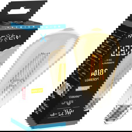 Mexen Vintis LED filamentinė lemputė E27, ST64, 4W, šilta - 2200K, 400 lm, gintarinė - L152-E27-0422-50