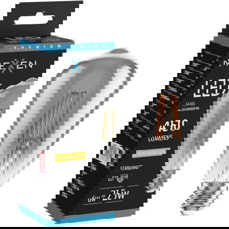 Mexen Vintis LED siūlų lemputė E27, ST64, 6W, Šilta - 2200K, 450 lm, dūminė - L152-E27-0622-70