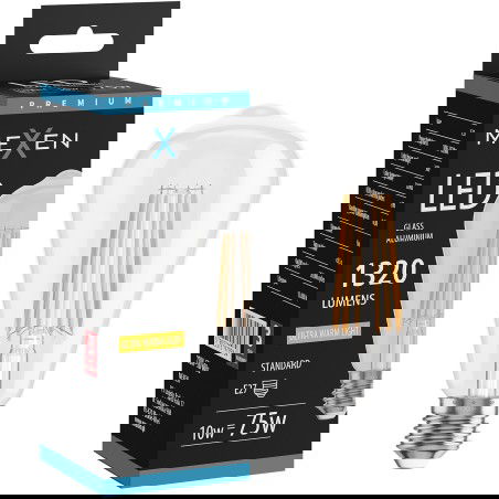 Mexen Vintis LED siūlelio lemputė E27, ST64, 10W, šilta - 2200K, 1320 lm, skaidri - L152-E27-1022-00
