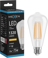Mexen Vintis LED siūlelio lemputė E27, ST64, 10W, šilta - 2200K, 1320 lm, skaidri - L152-E27-1022-00