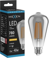Mexen Vintis LED E27 gijų lemputė, ST64, 10W, Šilta - 2200K, 780 lm, dūminė - L152-E27-1022-70