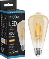 Mexen Vintis LED gijų lemputė E27, ST64, 4W, Šilta - 2700K, 400 lm, gintarinė - L152-E27-0427-50