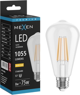 Mexen Vintis LED gijų lemputė E27, ST64, 8W, Šilta - 2700K, 1055 lm, skaidri - L152-E27-0827-00