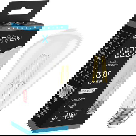 Mexen Vintis LED gijų lemputė E27, ST64, 6W, neutrali - 4000K, 720 lm, skaidri - L152-E27-0640-00