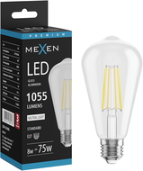 Mexen Vintis LED E27 kaitinimo lempa, ST64, 8W, Neutralus - 4000K, 1055 lm, skaidrus - L152-E27-0840-00