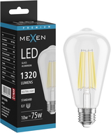 Mexen Vintis LED gijų lemputė E27, ST64, 10W, Neutralus - 4000K, 1320 lm, skaidrus - L152-E27-1040-00