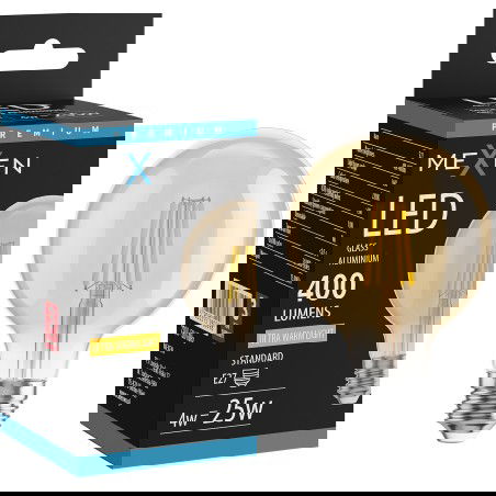 Mexen Vintis LED siūlelių lemputė E27, G80, 4W, Šilta - 2200K, 400 lm, gintarinė - L155-E27-0422-50